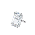 Mesmera cocktail ring, Oversized crystals, White, Rhodium plated